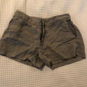 Green fabric shorts